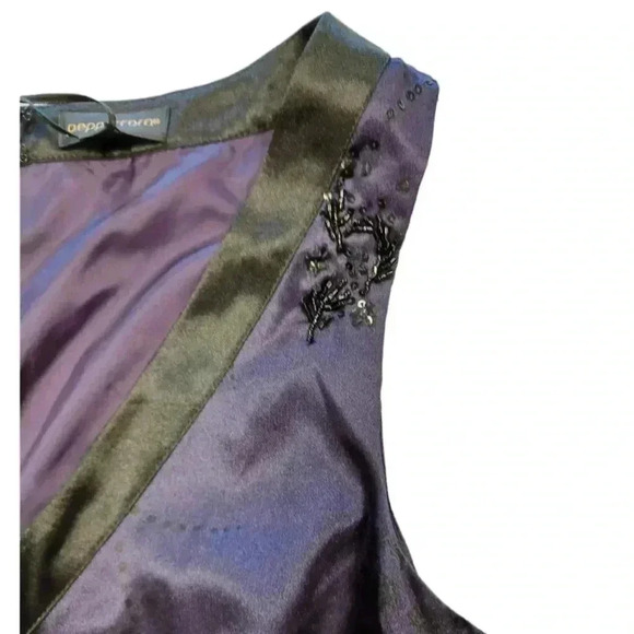 Peppercorn Purple & Black Beaded  Sequins Sleeveless Top Size Small - Picture 7 of 9